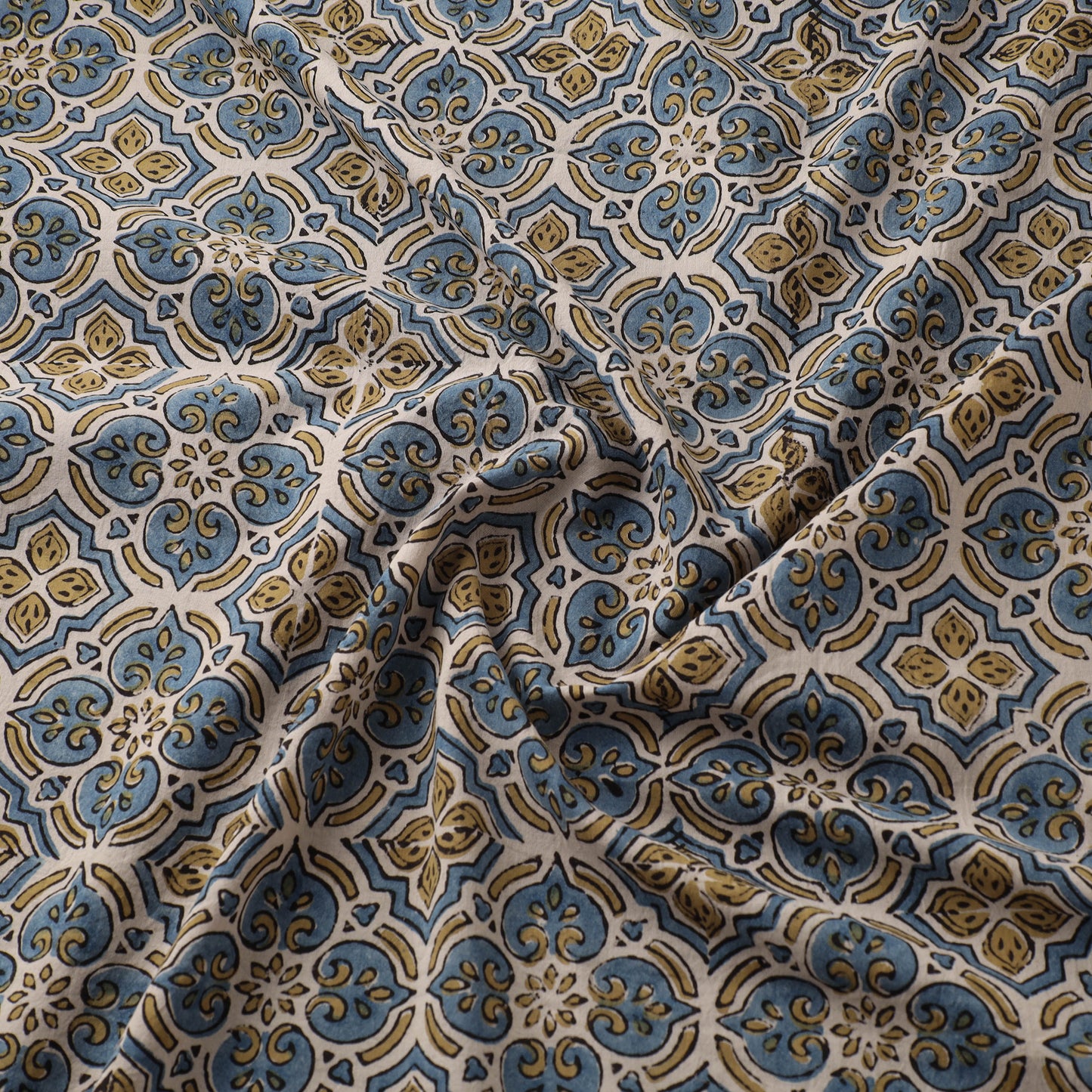 Kutch Hand Block Ajrakh Print Natural Dyed Cotton Fabric 16