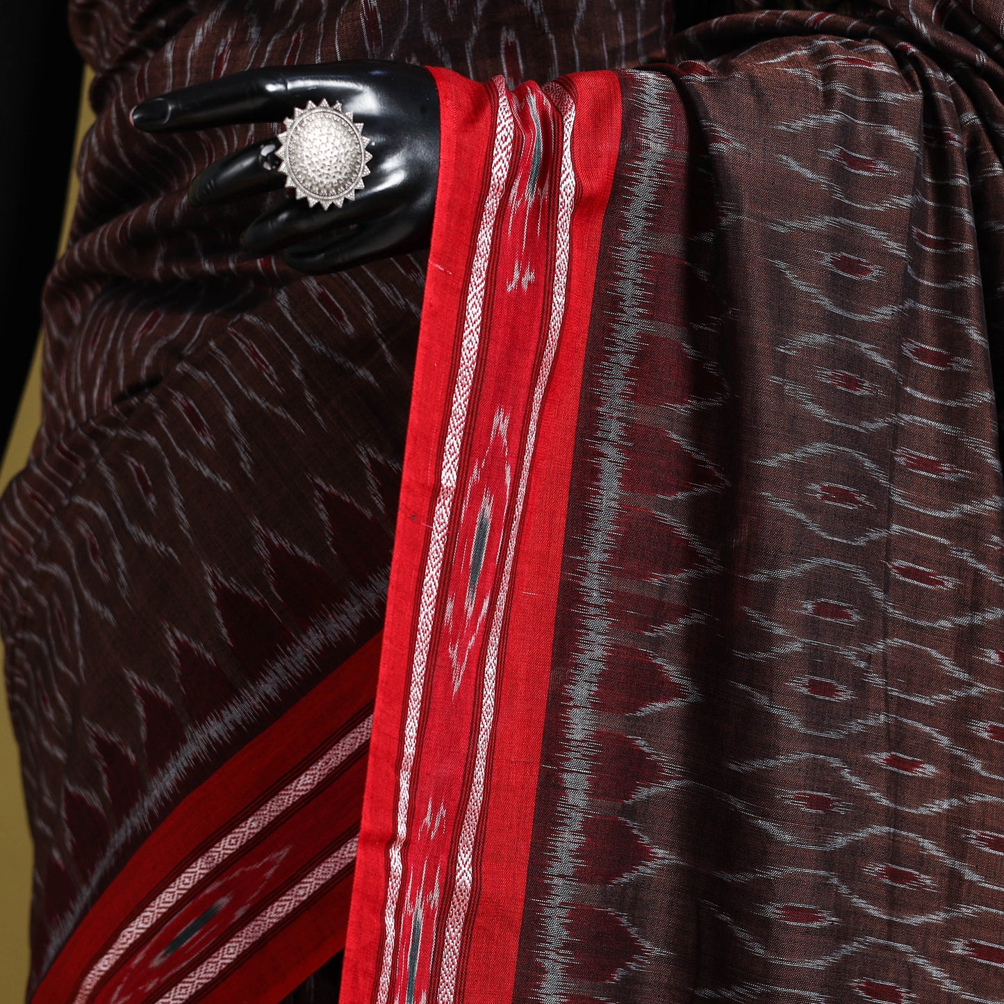 Brown - ikat handloom cotton sambalpuri saree 21