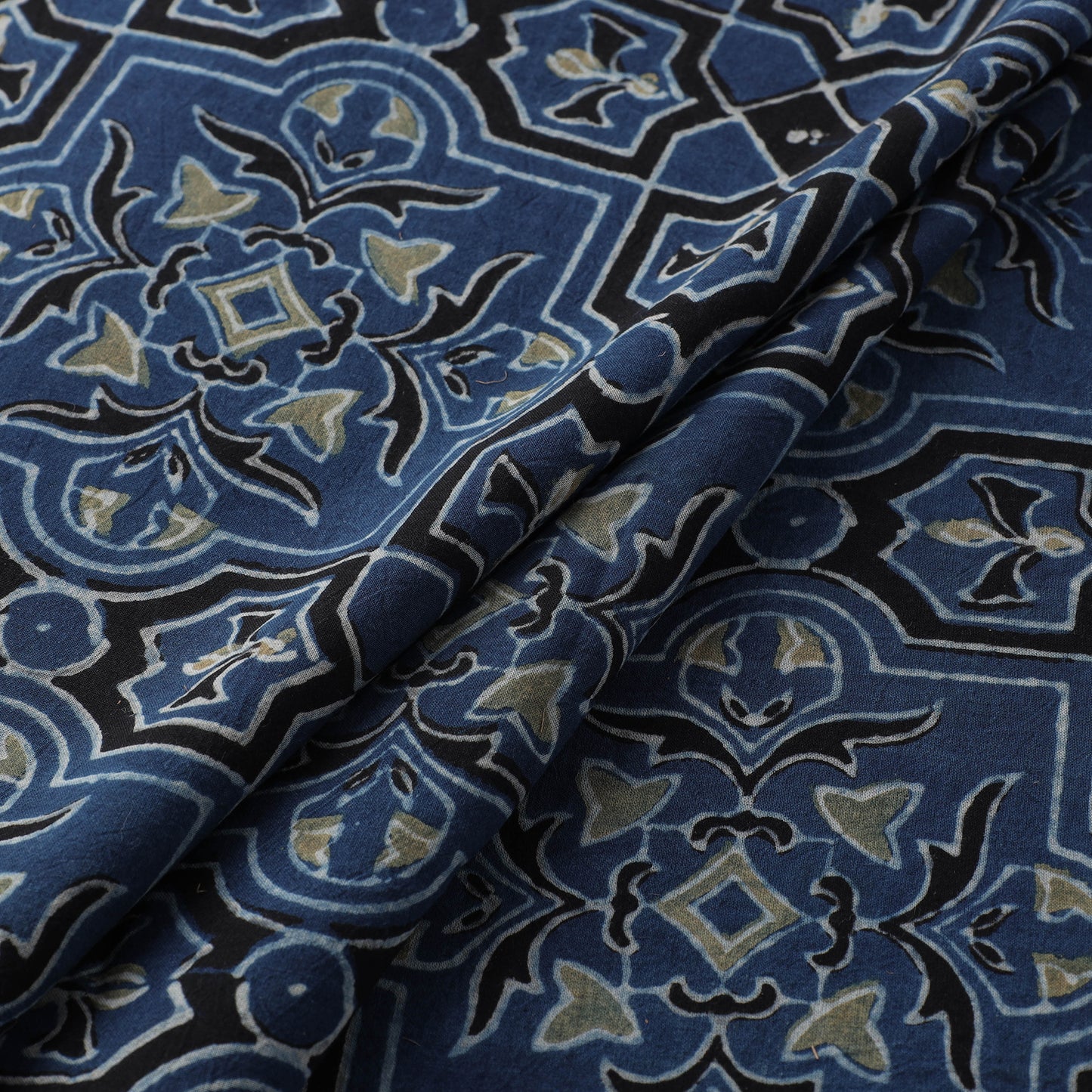 Kutch Hand Block Ajrakh Print Natural Dyed Cotton Fabric 18