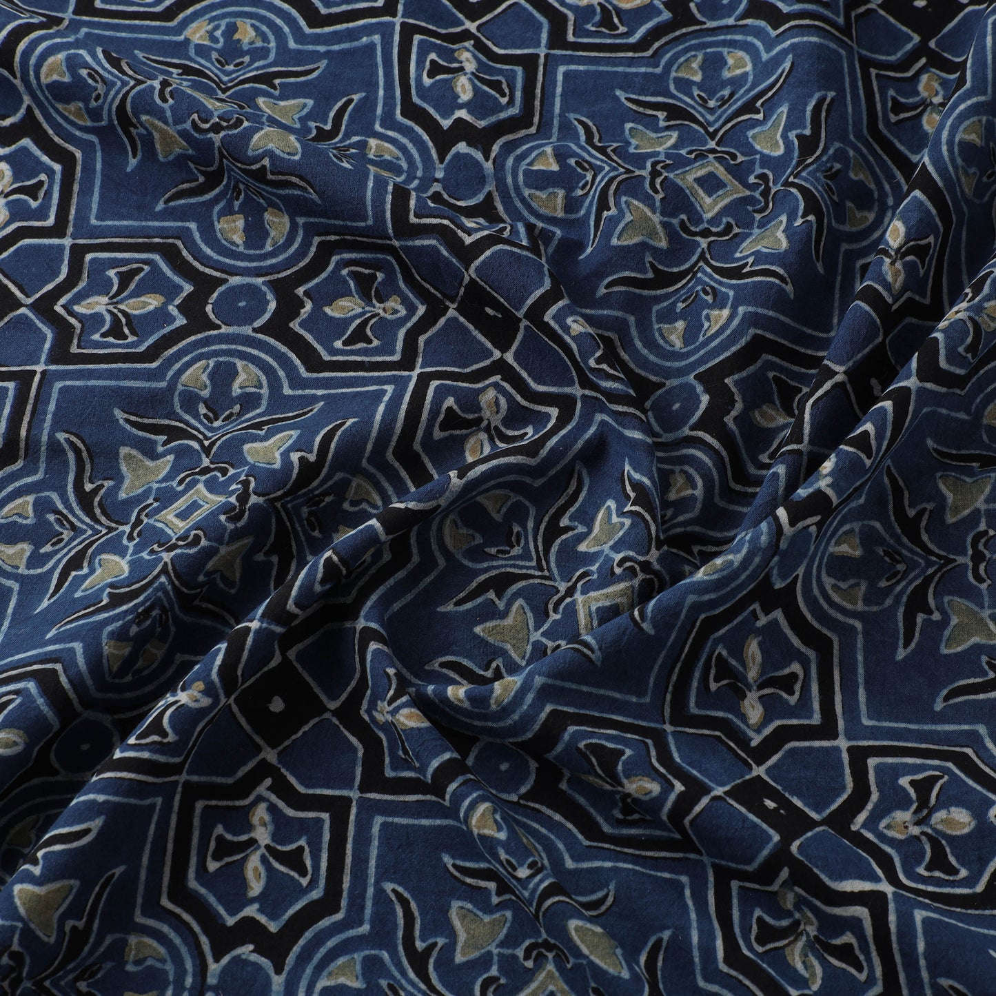 Kutch Hand Block Ajrakh Print Natural Dyed Cotton Fabric 18