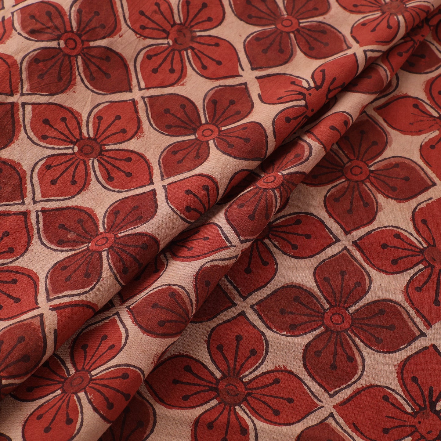 Kutch Hand Block Ajrakh Print Natural Dyed Cotton Fabric 19