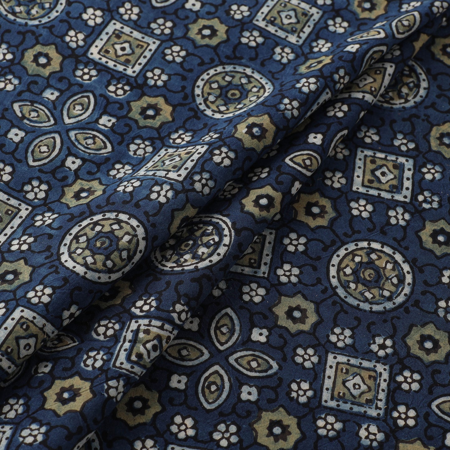 Kutch Hand Block Ajrakh Print Natural Dyed Cotton Fabric 21