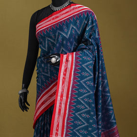Blue - ikat handloom cotton sambalpuri saree 23