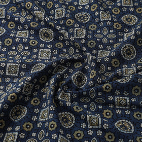 Kutch Hand Block Ajrakh Print Natural Dyed Cotton Fabric 21