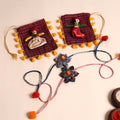  Handmade GS Fabric Flower Rakhi (Set of 2)