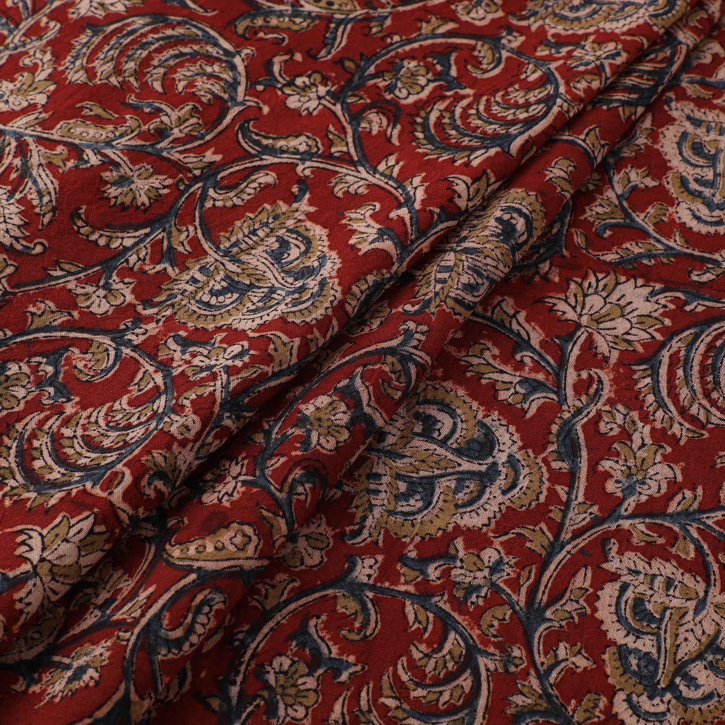 Pedana Hand Block Print Natural Dyed Cotton Kalamkari Fabric 02