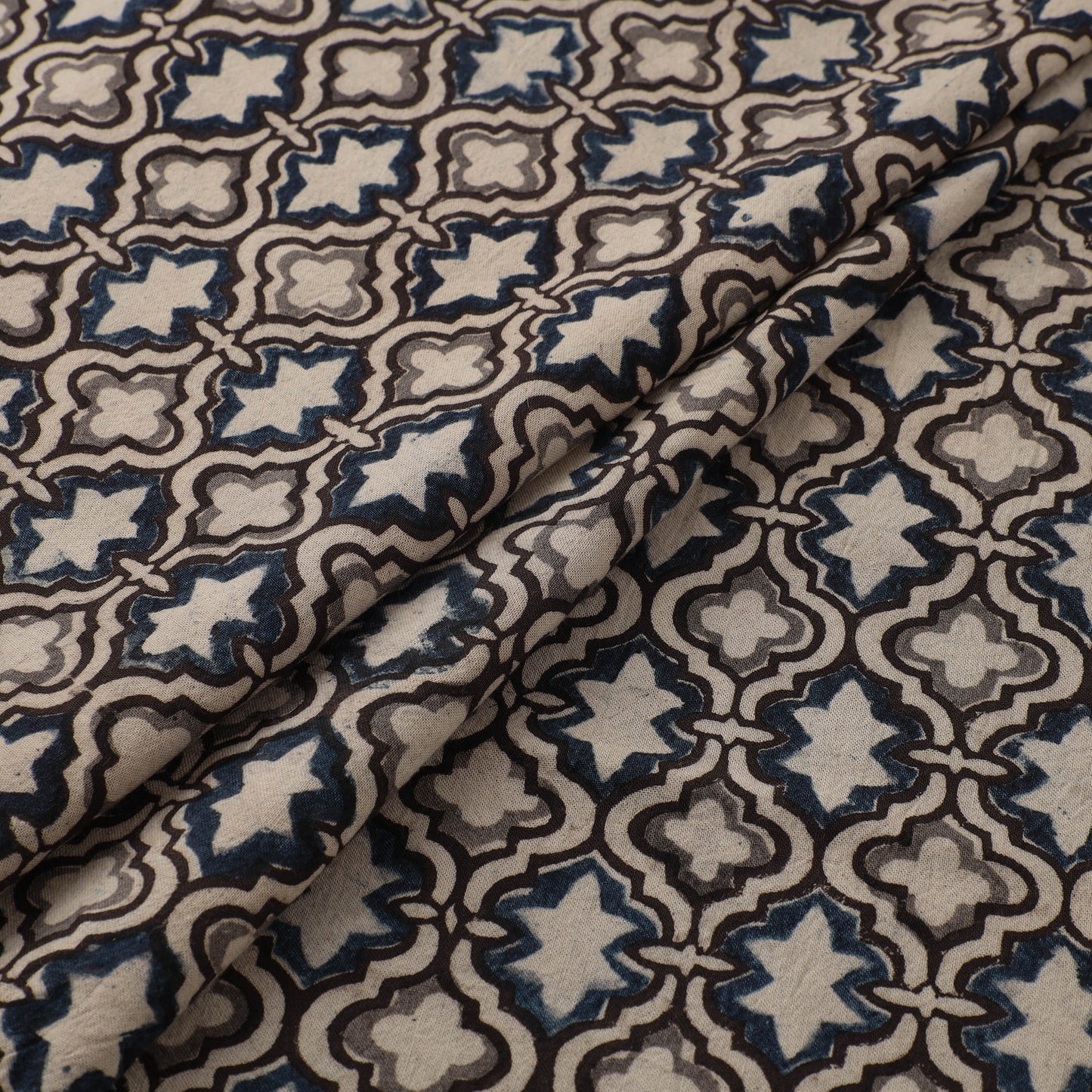 Pedana Hand Block Print Natural Dyed Cotton Kalamkari Fabric 06