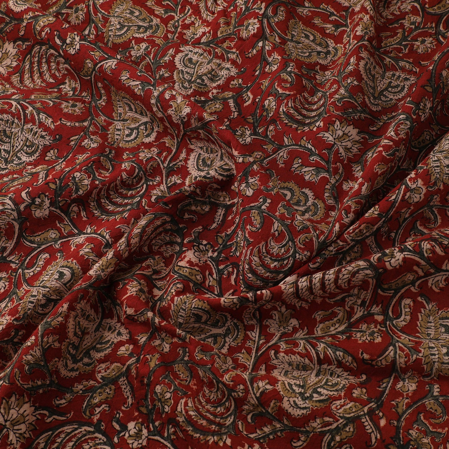 Pedana Hand Block Print Natural Dyed Cotton Kalamkari Fabric 09