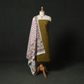 Jacquard Woven 2pc Cotton Unstitched Dress Material Kurta Set with Jewellery 10