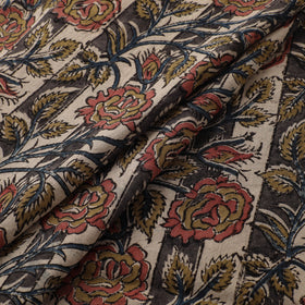 Pedana Hand Block Print Natural Dyed Cotton Kalamkari Fabric 12
