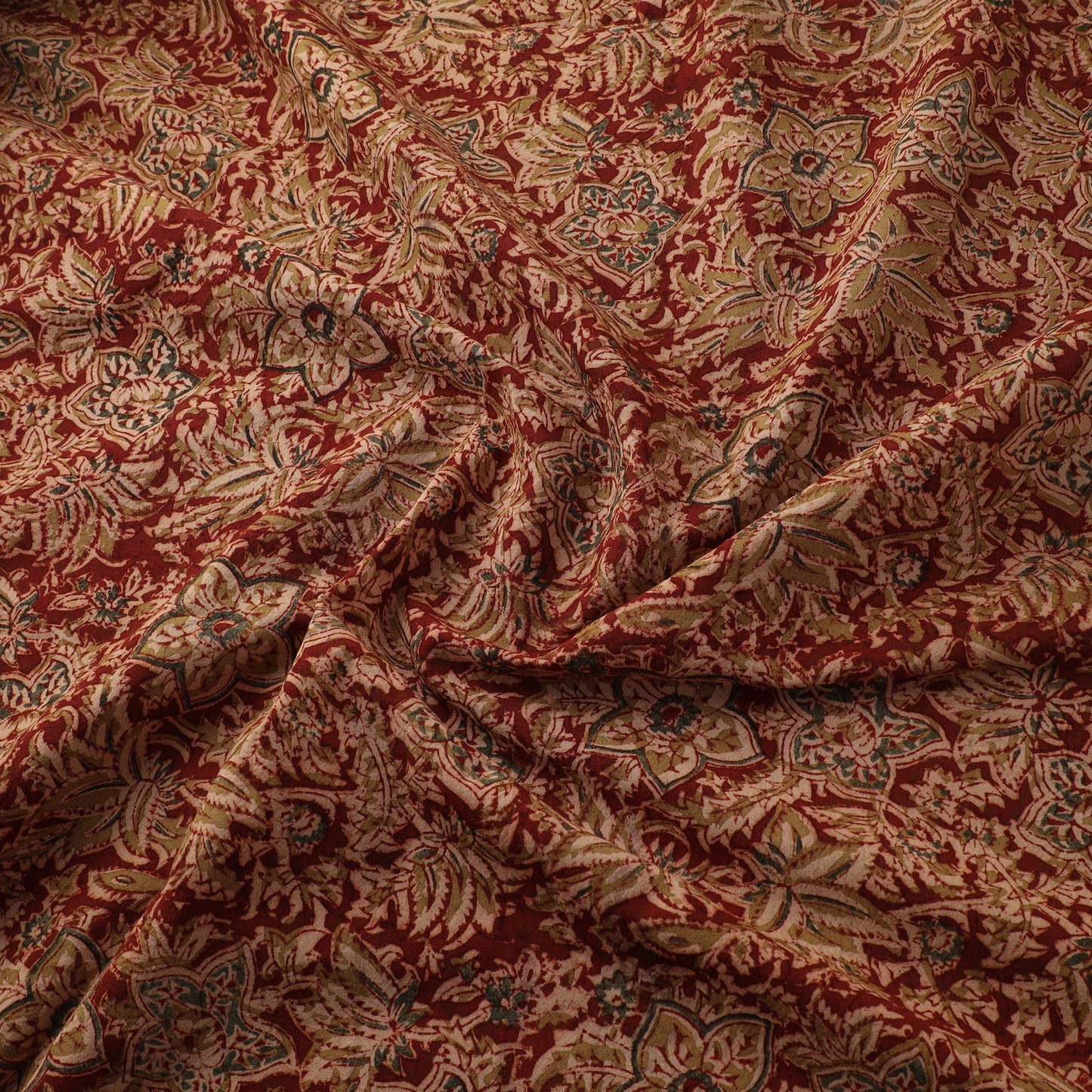 Pedana Hand Block Print Natural Dyed Cotton Kalamkari Fabric 13