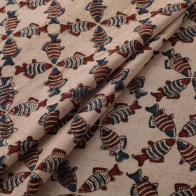 Pedana Hand Block Print Natural Dyed Cotton Kalamkari Fabric 16