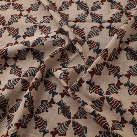 Pedana Hand Block Print Natural Dyed Cotton Kalamkari Fabric 16