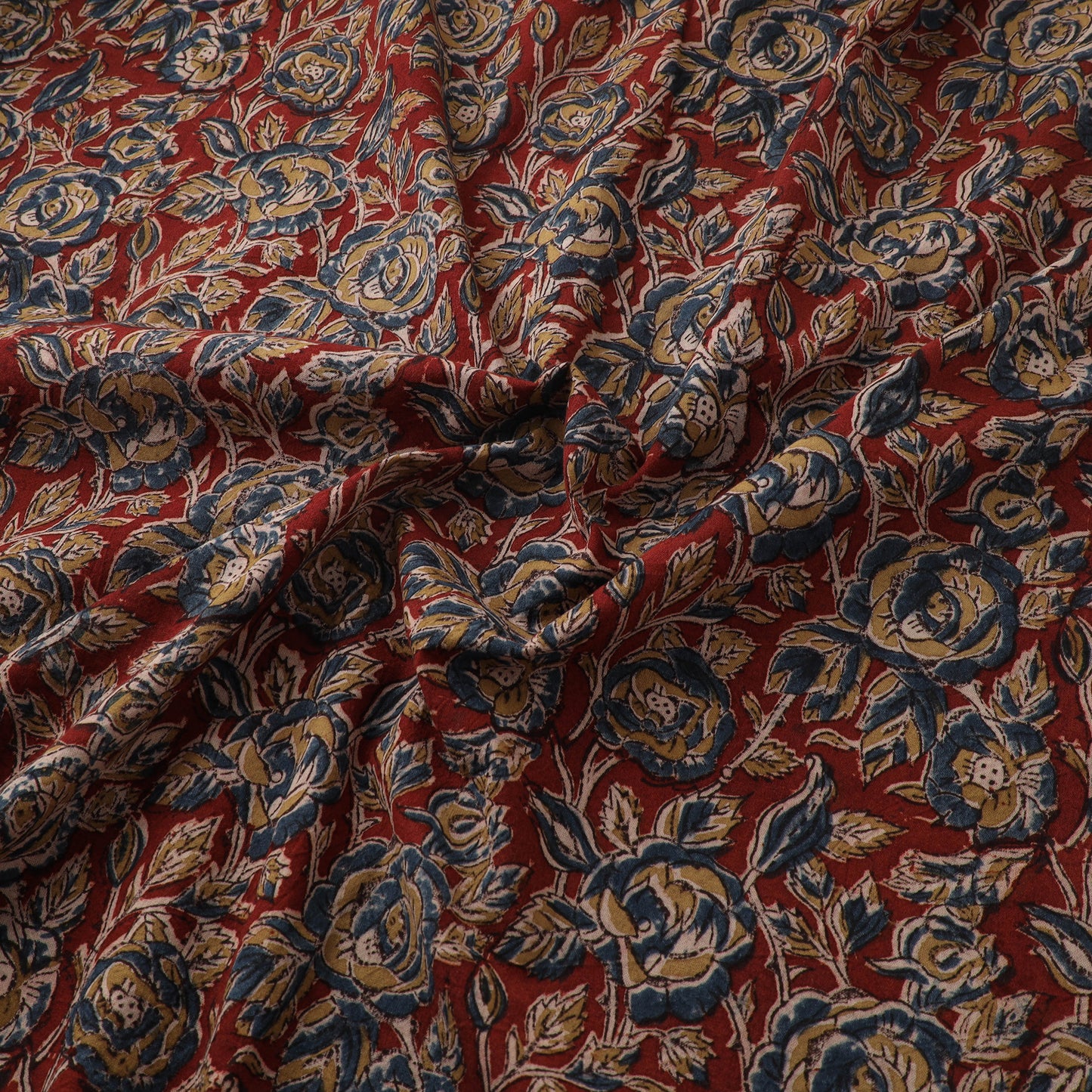 Pedana Hand Block Print Natural Dyed Cotton Kalamkari Fabric 18
