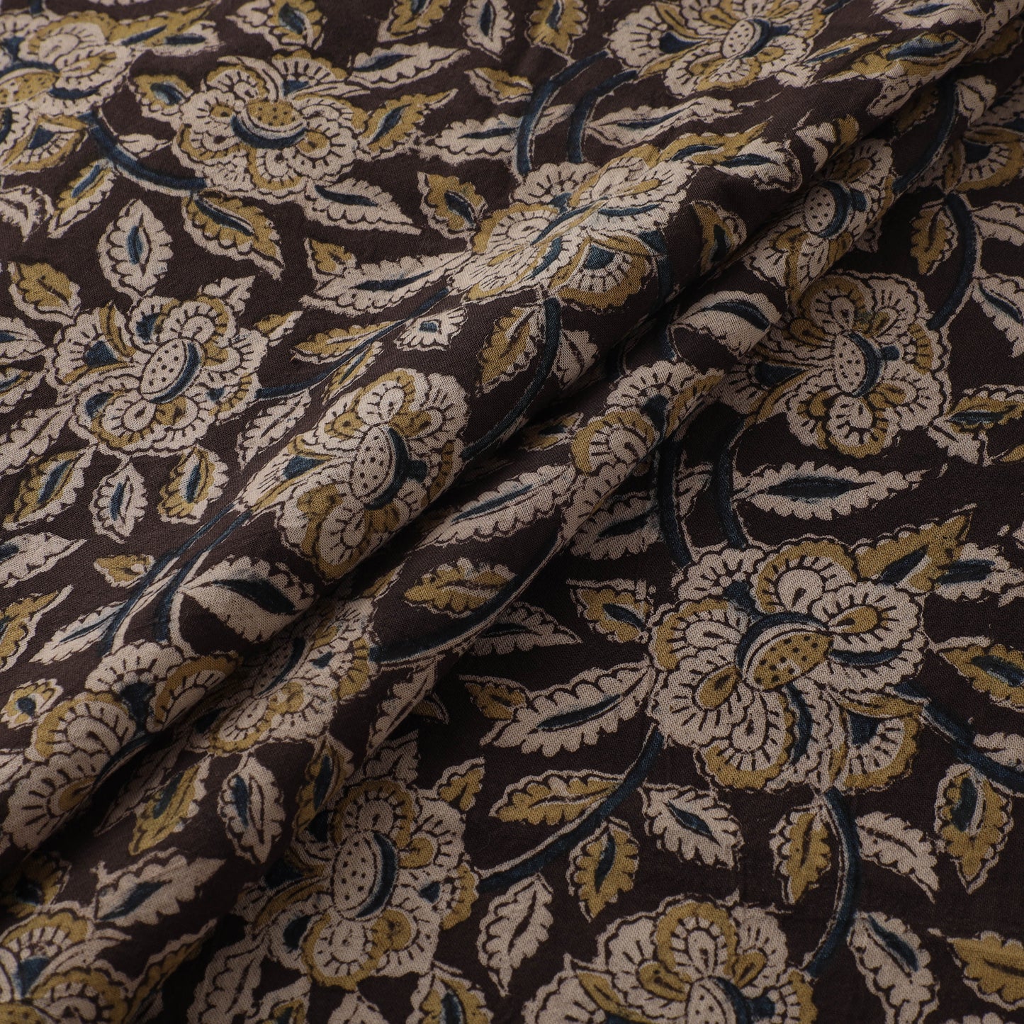 Pedana Hand Block Print Natural Dyed Cotton Kalamkari Fabric 21