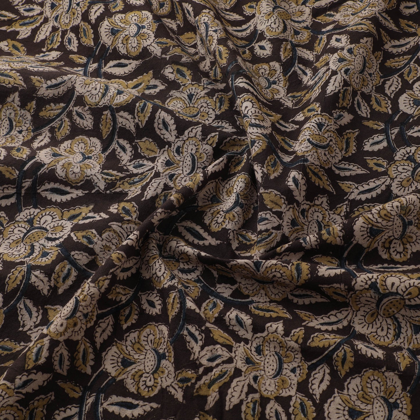 Pedana Hand Block Print Natural Dyed Cotton Kalamkari Fabric 21