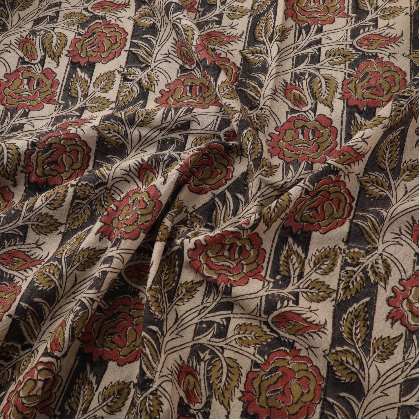 Pedana Hand Block Print Natural Dyed Cotton Kalamkari Fabric 23