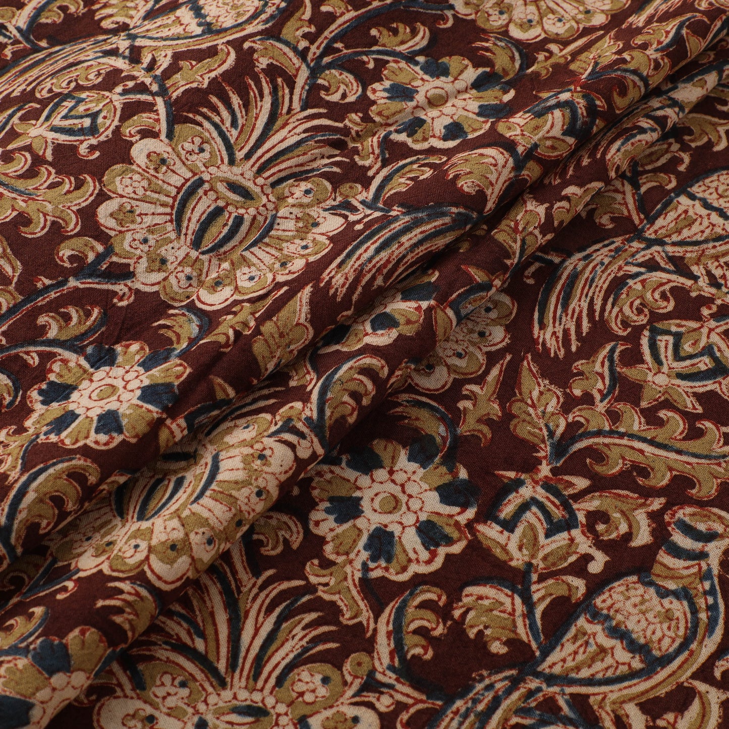 Pedana Hand Block Print Natural Dyed Cotton Kalamkari Fabric 24