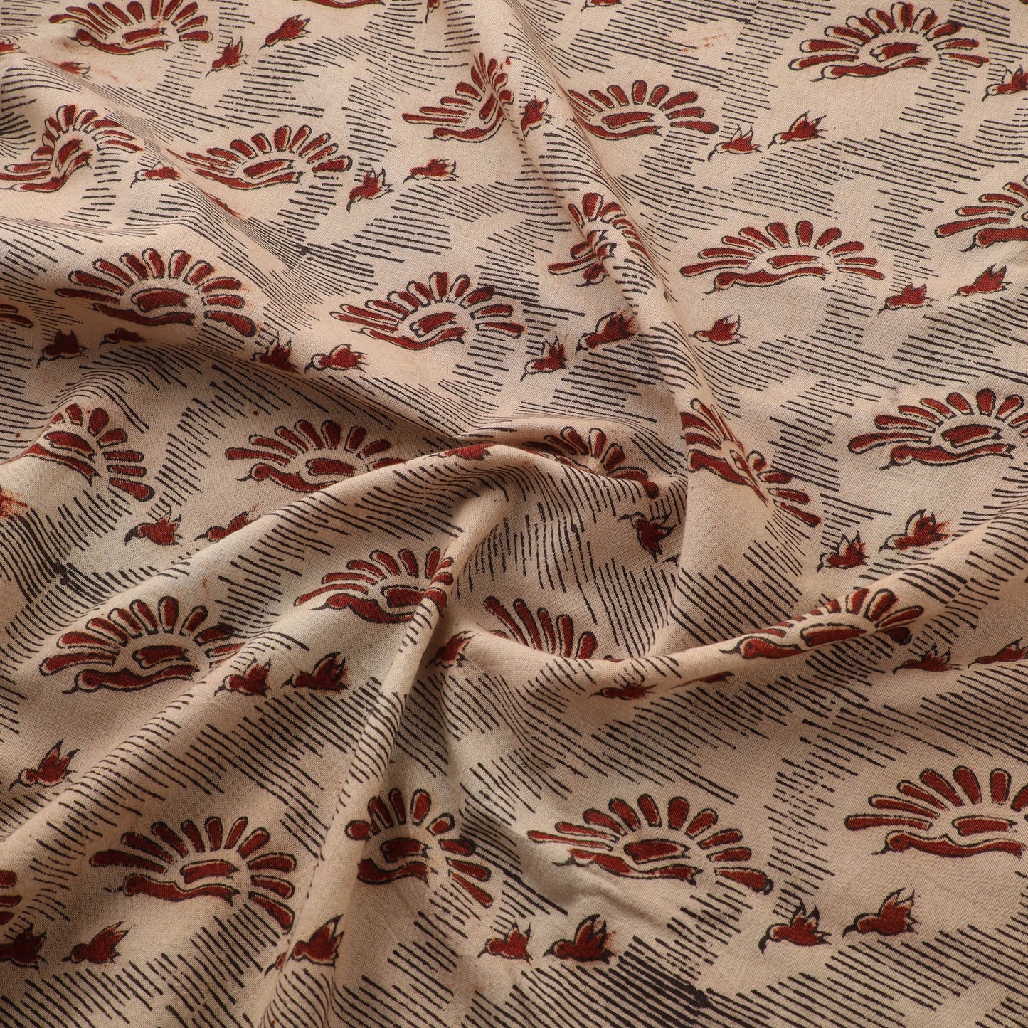 Pedana Hand Block Print Natural Dyed Cotton Kalamkari Fabric 25
