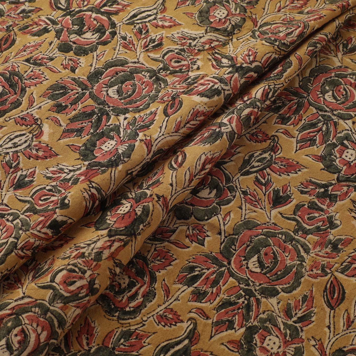 Pedana Hand Block Print Natural Dyed Cotton Kalamkari Fabric 26
