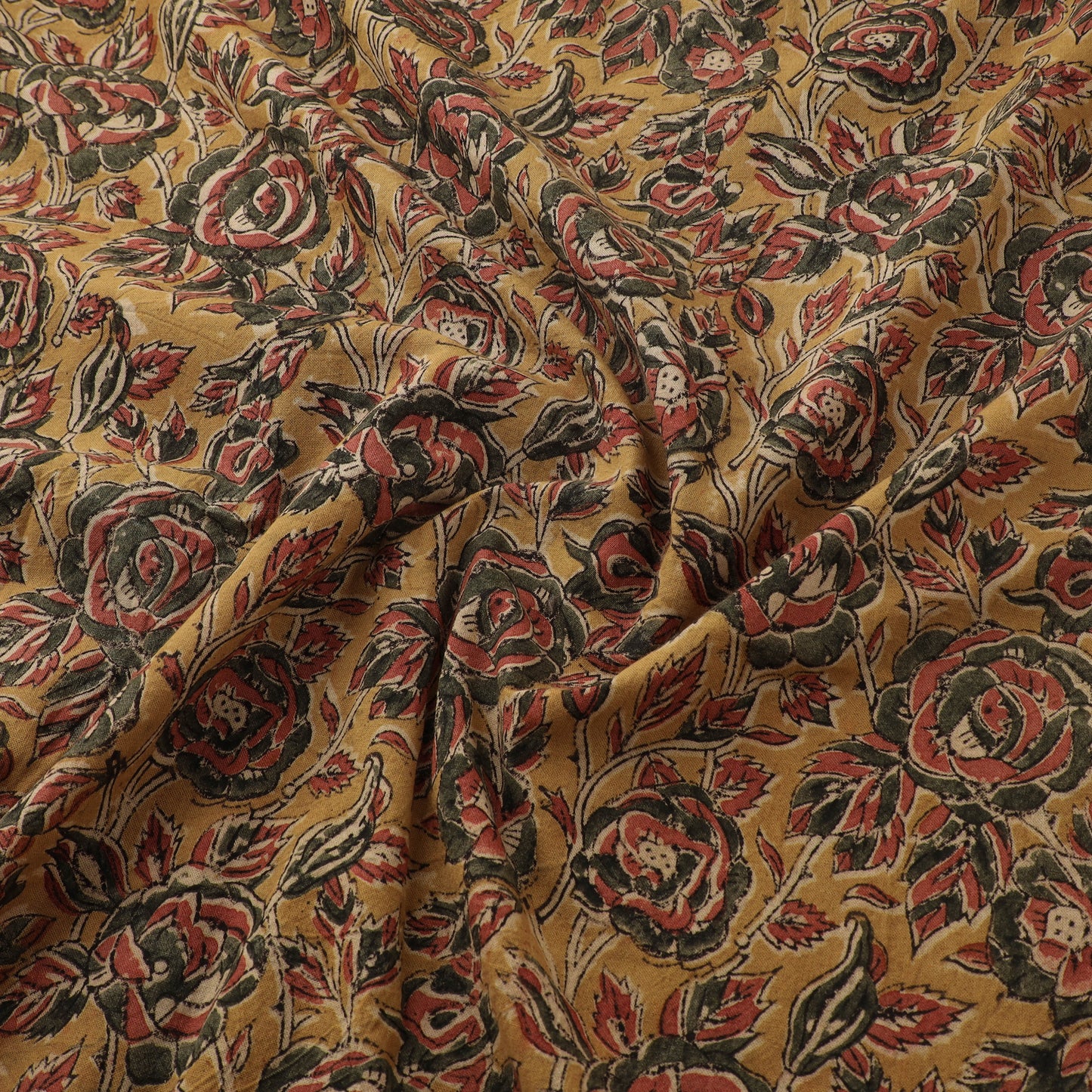 Pedana Hand Block Print Natural Dyed Cotton Kalamkari Fabric 26