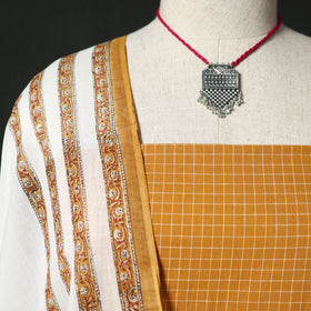 Jacquard Woven 2pc Cotton Unstitched Dress Material Kurta Set with Jewellery 15