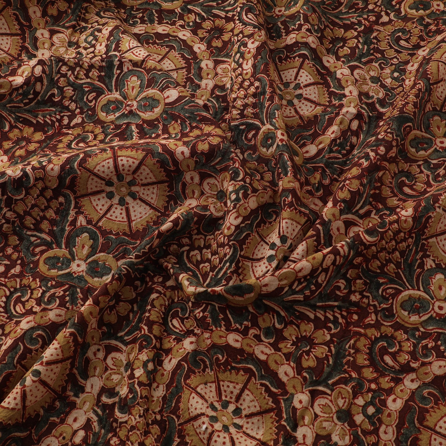 Pedana Hand Block Print Natural Dyed Cotton Kalamkari Fabric 29