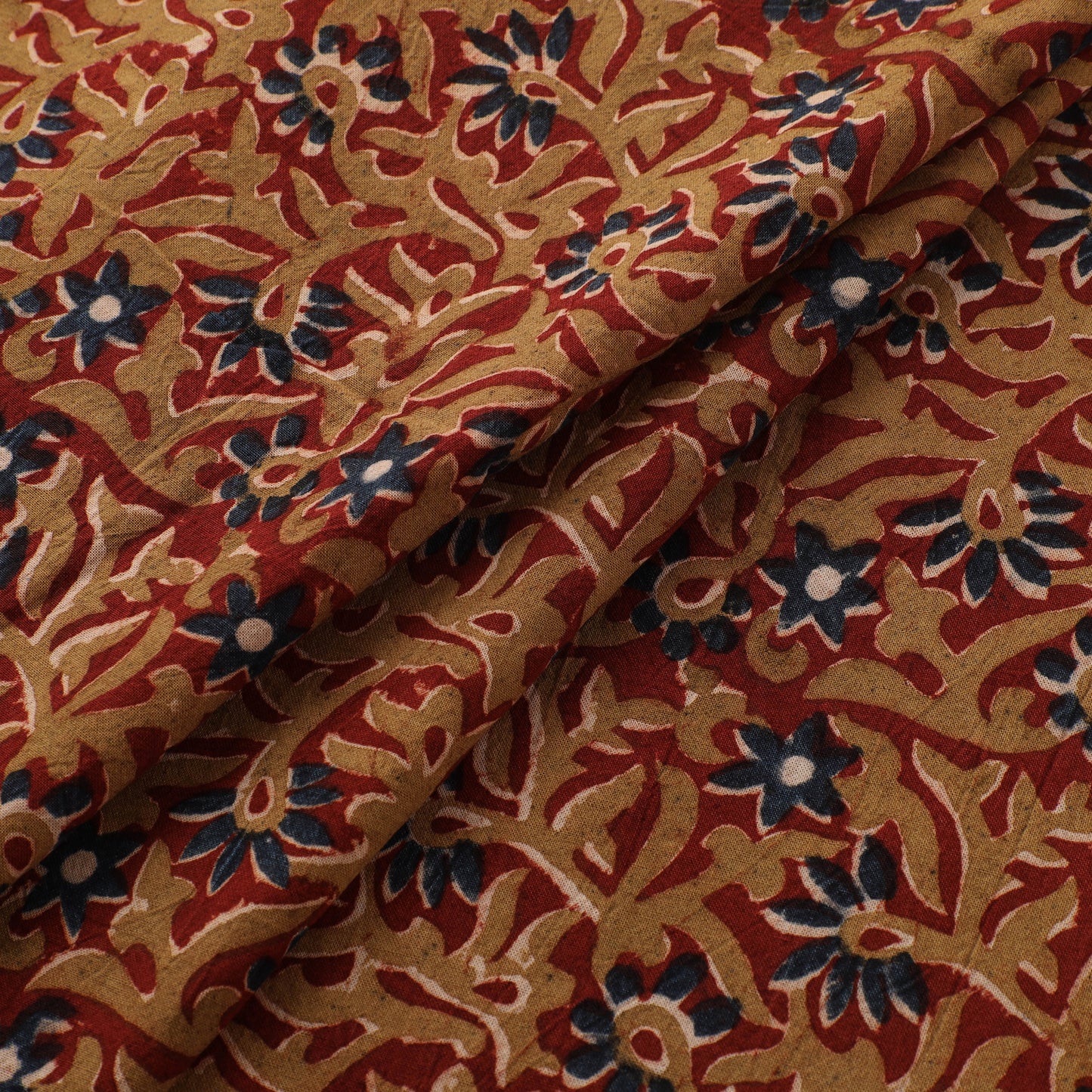 Pedana Hand Block Print Natural Dyed Cotton Kalamkari Fabric 32