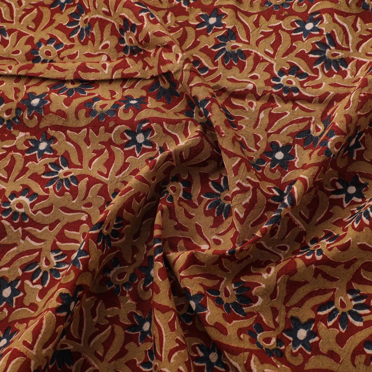 Pedana Hand Block Print Natural Dyed Cotton Kalamkari Fabric 32