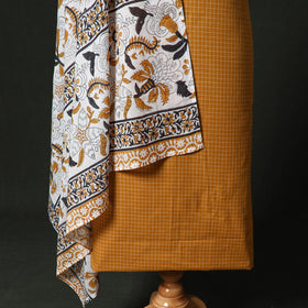 Jacquard Woven 2pc Cotton Unstitched Dress Material Kurta Set with Jewellery 16