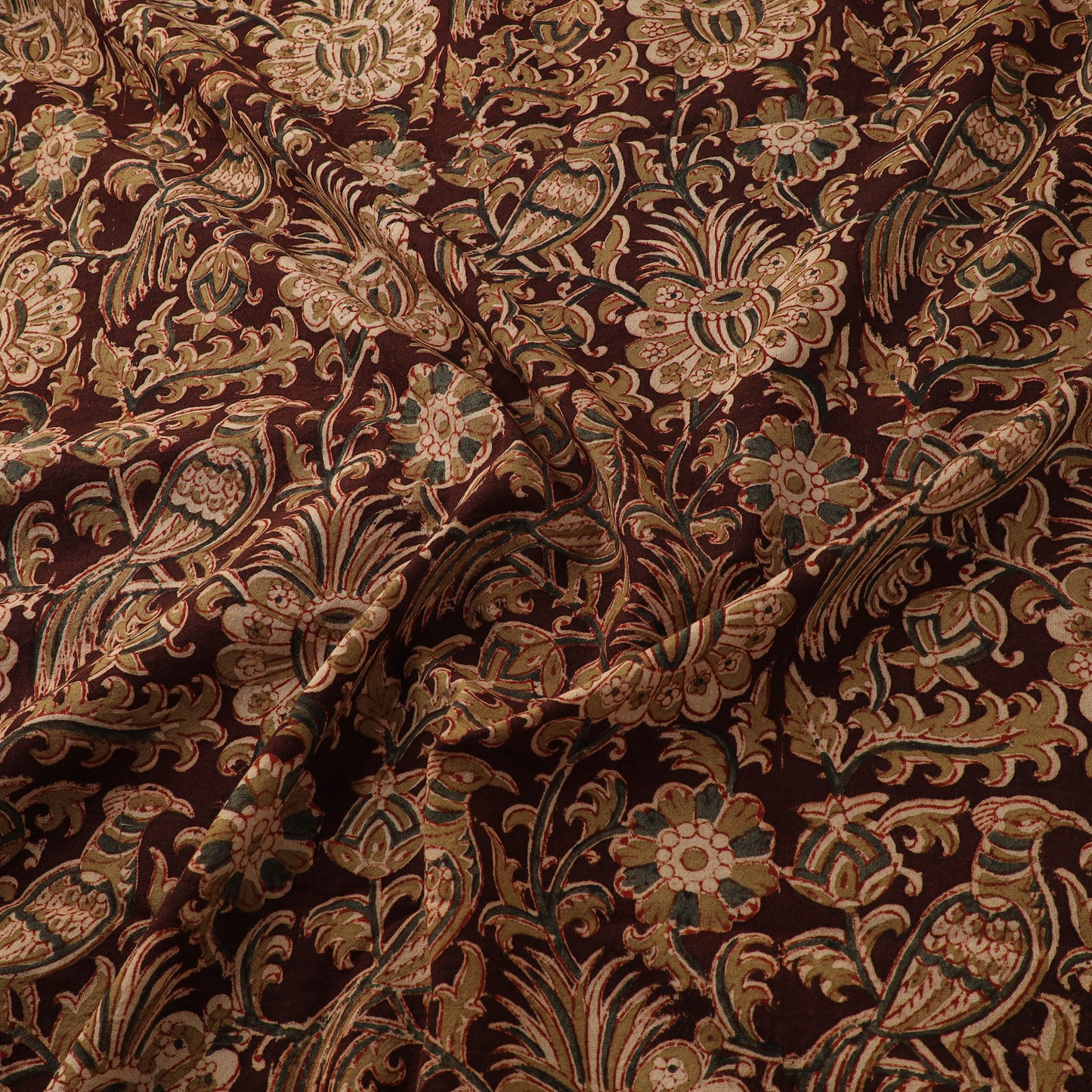 Pedana Hand Block Print Natural Dyed Cotton Kalamkari Fabric 33