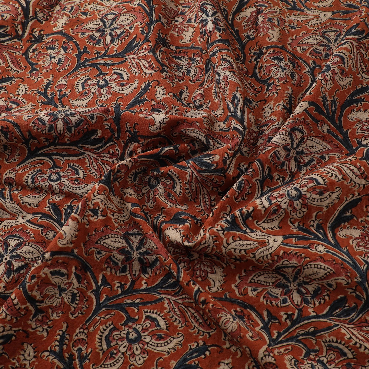 Pedana Hand Block Print Natural Dyed Cotton Kalamkari Fabric 34