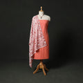 Jacquard Woven 2pc Cotton Unstitched Dress Material Kurta Set with Jewellery 17