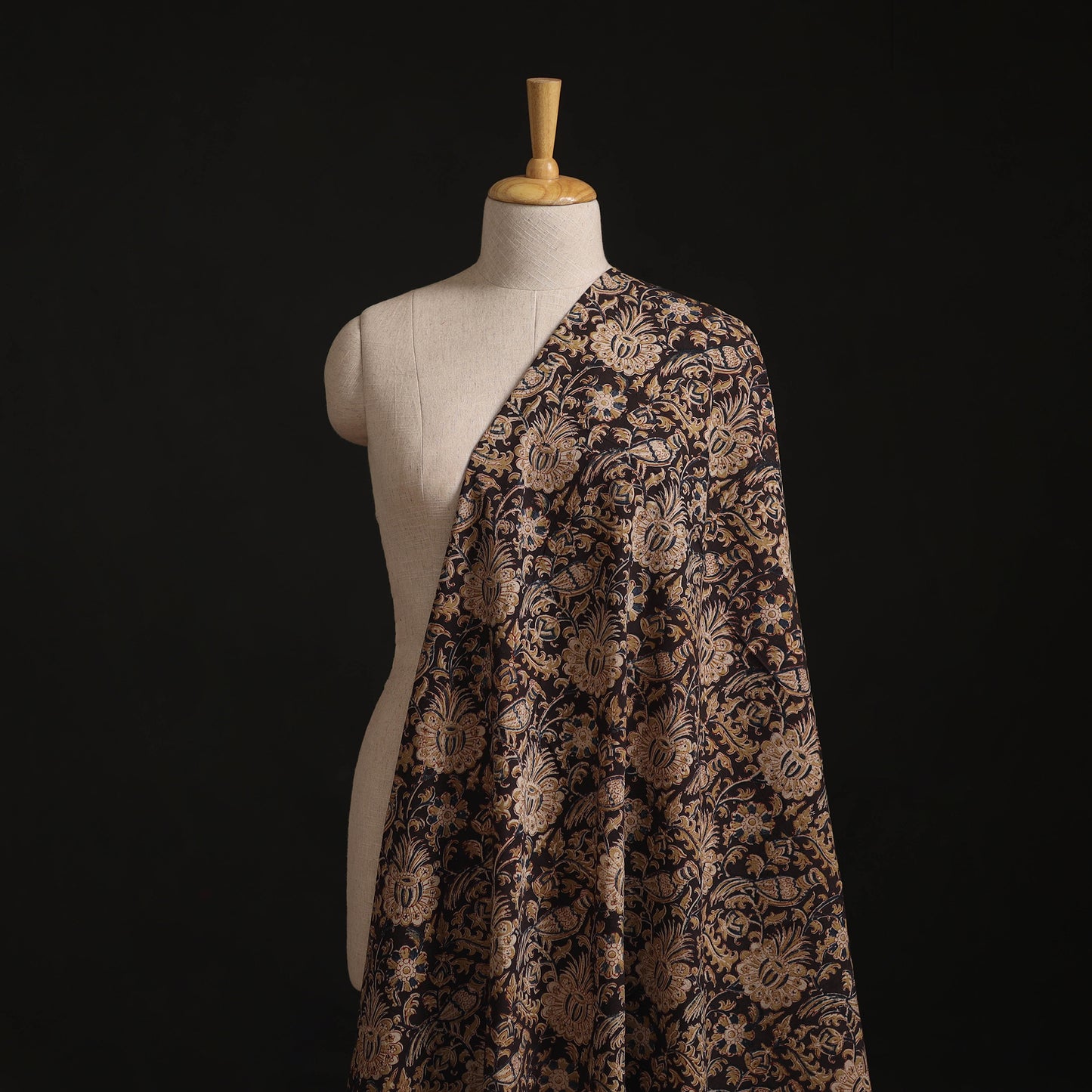 Pedana Hand Block Print Natural Dyed Cotton Kalamkari Fabric 27