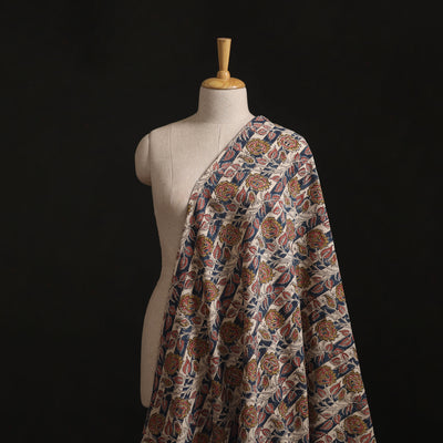 Pedana Hand Block Print Natural Dyed Cotton Kalamkari Fabric 17
