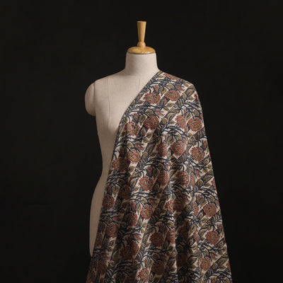Pedana Hand Block Print Natural Dyed Cotton Kalamkari Fabric 12