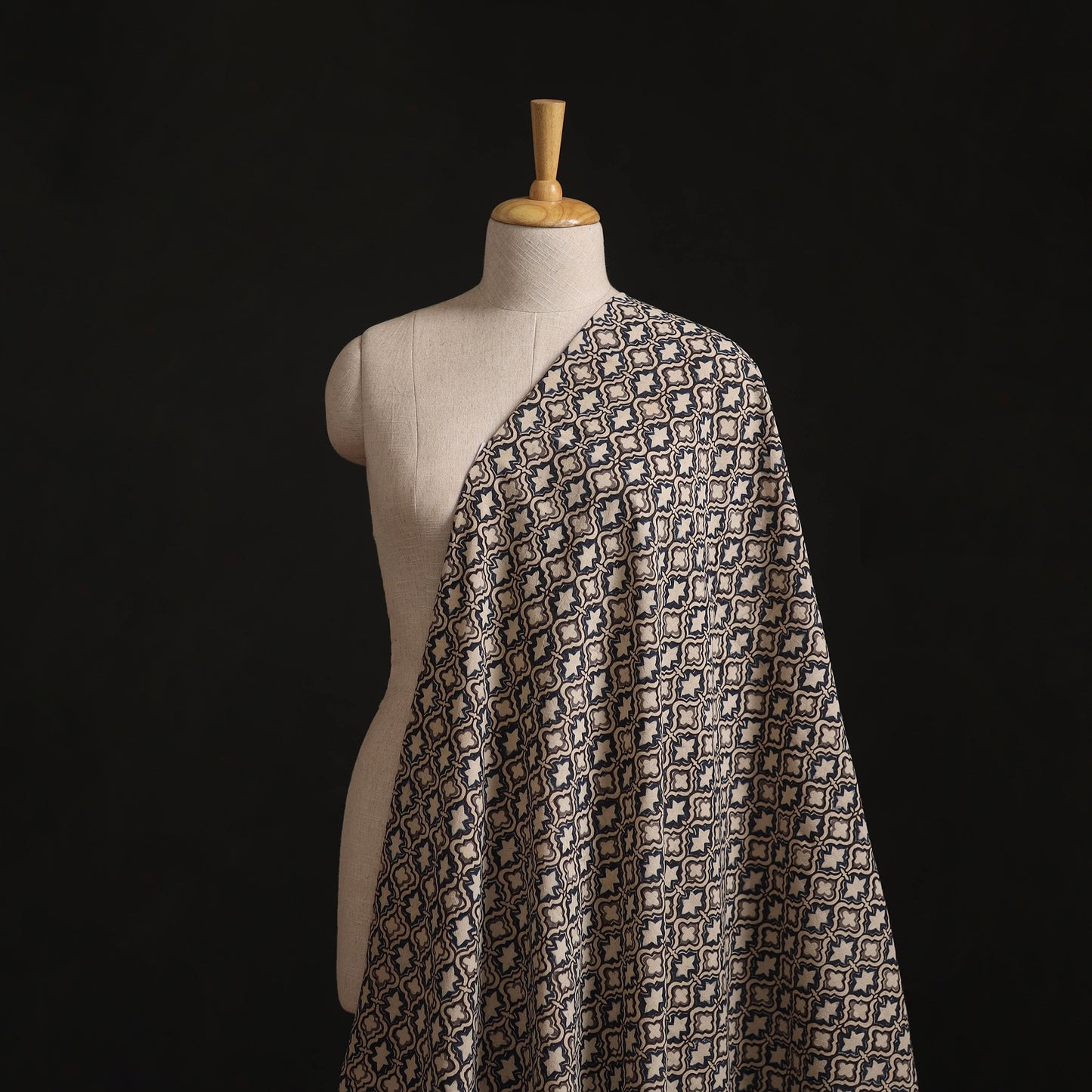 Pedana Hand Block Print Natural Dyed Cotton Kalamkari Fabric 06