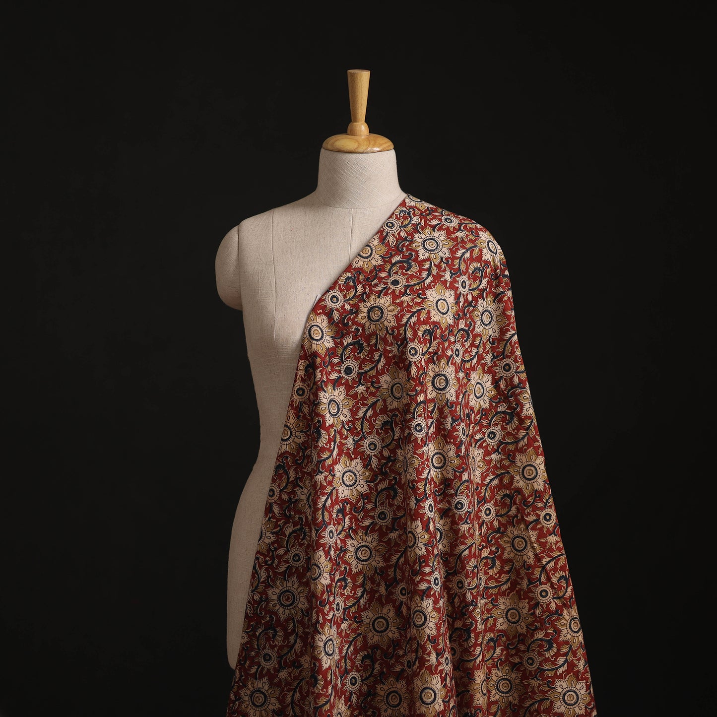 Pedana Hand Block Print Natural Dyed Cotton Kalamkari Fabric 03