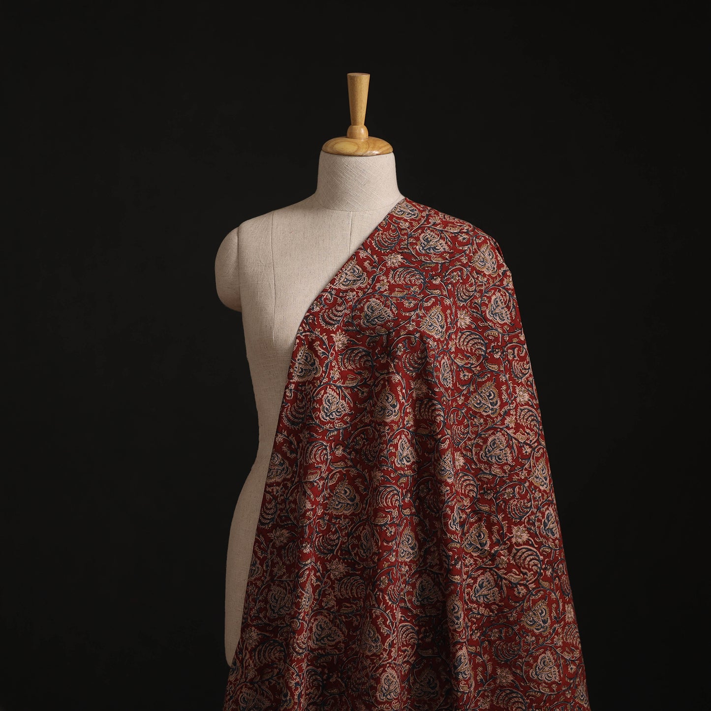 Pedana Hand Block Print Natural Dyed Cotton Kalamkari Fabric 02