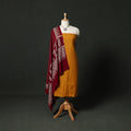 Jacquard Woven Cotton 2pc Unstitched Dress Material Kurta Set with Jewellery 03