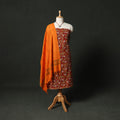 Kalamkari Printed Cotton 2pc Unstitched Dress Material Kurta Set with Jewellery 04