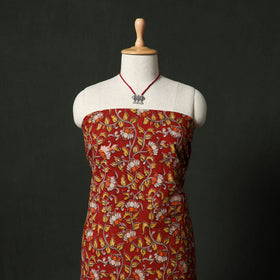 Kalamkari Printed Cotton 2pc Unstitched Dress Material Kurta Set with Jewellery 04