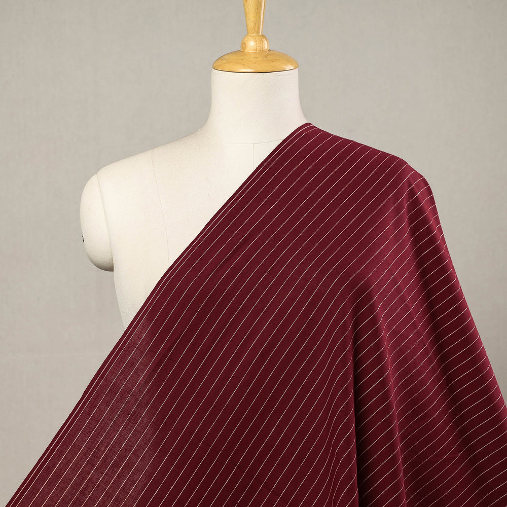 Maroon - Jacquard Prewashed Cotton Fabric