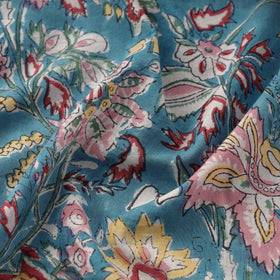 Green - Sanganeri Block Printed Cotton Fabric