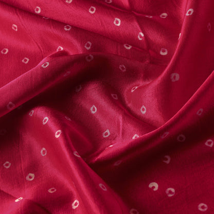 Pink - Mashru Silk Kutch Hand Block Printed Fabric