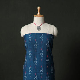Pochampally Ikat Weave Cotton 2pc Unstitched Dress Material Kurta Set with Jewellery 18