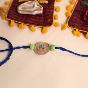  Handmade GS & Stone Work Jute Rakhi (Set of 2)