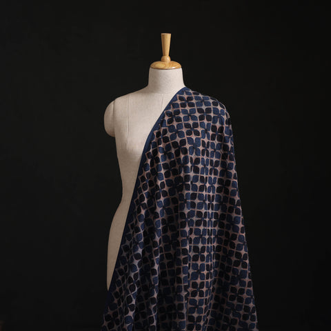 Blue - Kutch Hand Block Ajrakh Print Natural Dyed Cotton Fabric 05