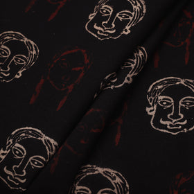  Black Natural Dyed Cotton Bindaas Block Print Fabric