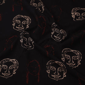  Black Natural Dyed Cotton Bindaas Block Print Fabric
